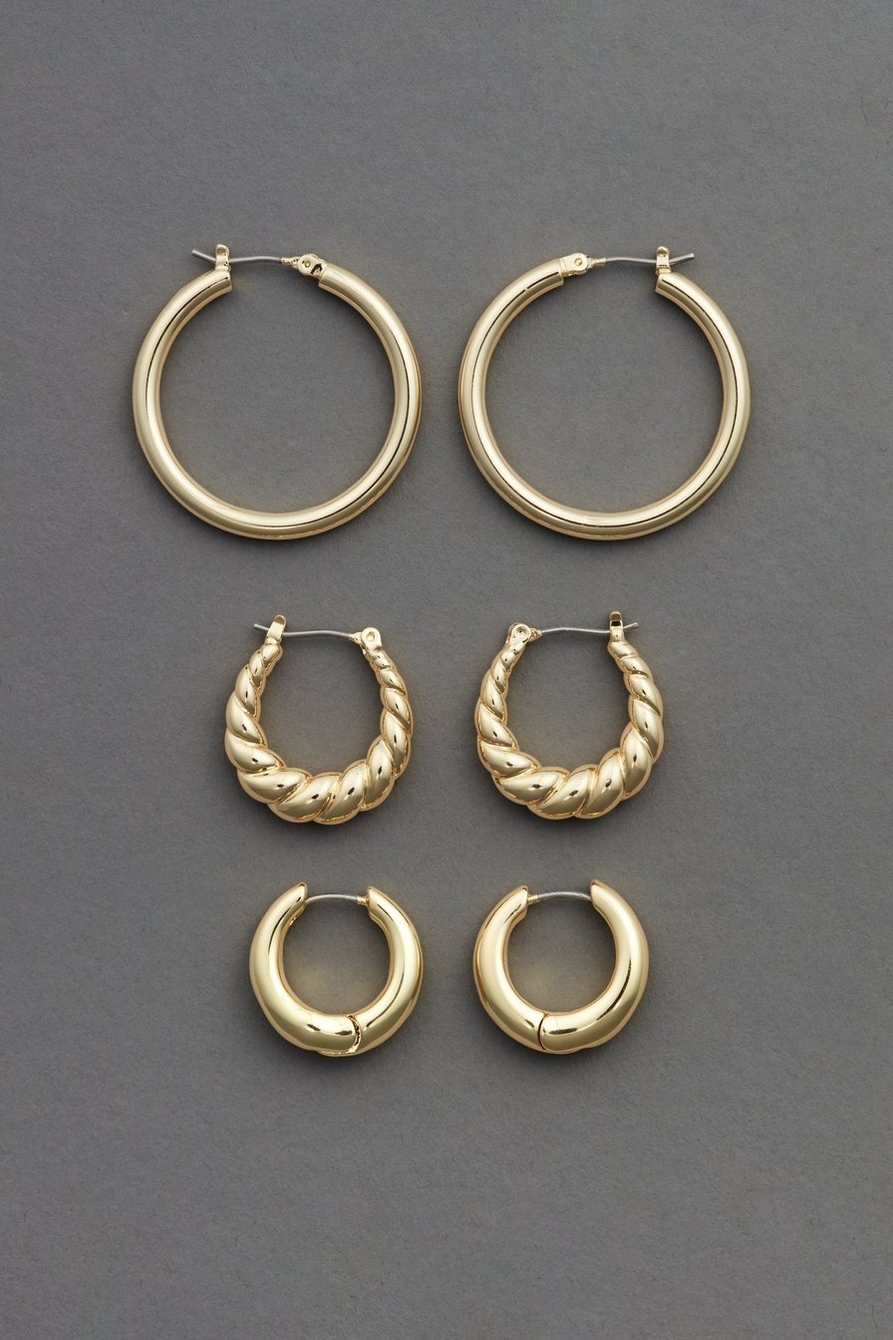 gold trio hoop set